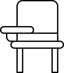 Sticker - Classroom desk chair icon in thin line art.