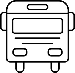 Poster - Black line art illustration of bus icon.