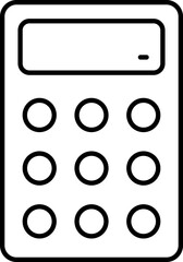 Wall Mural - Illustration of Calculator icon in thin line art.