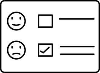 Poster - Customer Emoji Feedback Icon in Black Line Art.