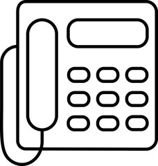 Canvas Print - Line art illustration of Telephone icon.