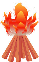 Wall Mural - Isolated Bonfire Element On White Background.