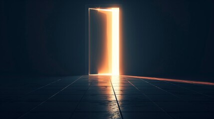 Poster - A dark room is gently lit by a single investment portfolio, promising future financial growth and stability.