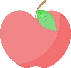 Sticker - Red Apple Icon in Flat Style.