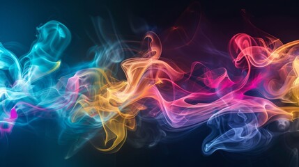 Wall Mural - Colorful smoke in black background, AI generated Image