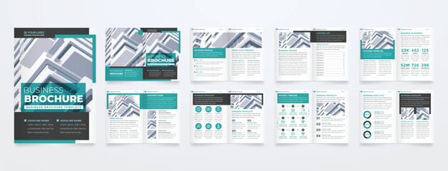 Wall Mural - corporate brochure template design a4  page annual report with minimalist and simple cover style 