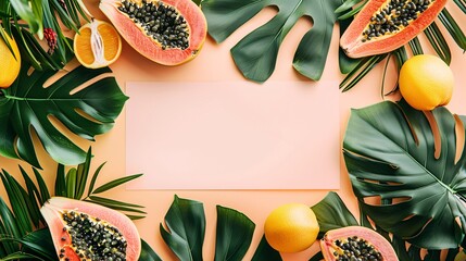 Sticker - Organic fruit assortment on a white background. A natural and tasty vegetarian option.