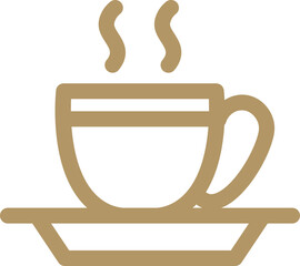 Sticker - Line art illustration of hot tea cup icon.