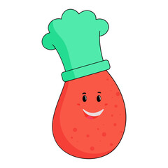 Canvas Print - Happy Red Potato Wearing Chef Hat Icon.