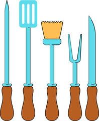 Sticker - Kitchen Utensils Icon in Flat Style.