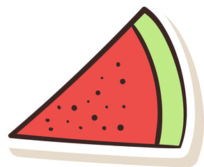 Canvas Print - Watermelon Slice Icon in Sticker Style.