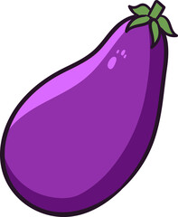 Sticker - Isolated Eggplant Icon in Flat Style.