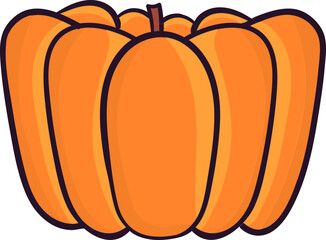 Wall Mural - Flat Style Pumpkin Icon in Orange Color.