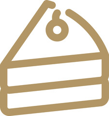 Poster - Pastry or cake piece icon in brown line art.