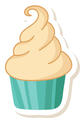 Poster - Delicious Cupcake Icon in Sticker Style.