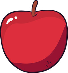 Sticker - Red Apple Icon in Flat Style.