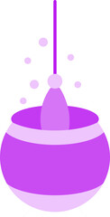 Sticker - Purple Witch Hat Icon in Flat Style.