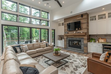 Wall Mural - Pure lighting with large window design inspiration ideas