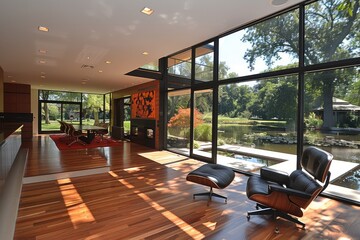 Wall Mural - Pure lighting with large window design inspiration ideas