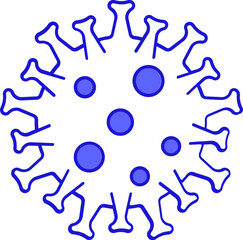 Poster - Violet and White Virus Icon In Flat Style.