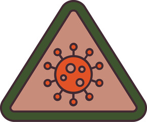 Canvas Print - Virus Warning Icon or Symbol in Green and Orange Color.