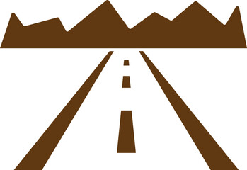 Poster - Illustration of mountain road icon.