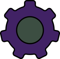 Sticker - Flat Illustration Of Setting Green And Purple Icon.