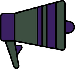 Poster - Green And Purple Loud Speaker Icon In Flat Style.