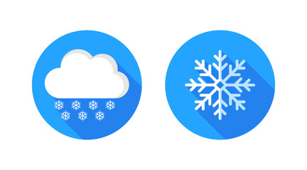 Canvas Print - Weather icons. Snowfall, snowflake icons. Flat style. Vector icons.