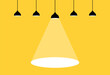 © Svitlana - Lamps Shining Banner. Light illustration. Flat style. Vector icons.