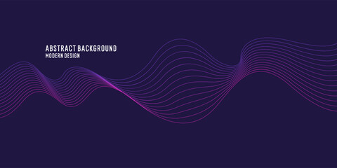 Poster - Wavy, wriggling lines on a dark background. Abstract background with amorphous shapes. A template for placing text and information. Beautiful stylish design.