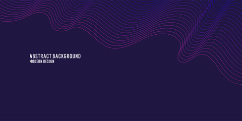 Poster - Wavy, wriggling lines on a dark background. Abstract background with amorphous shapes. A template for placing text and information. Beautiful stylish design.