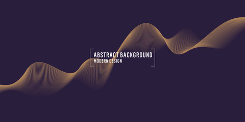 Poster - Wavy, wriggling lines on a dark background. Abstract background with amorphous shapes. A template for placing text and information. Beautiful stylish design.
