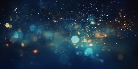 Wall Mural - Abstract Blue and Gold Bokeh Background, Bokeh Lights,Abstract Blurry Lights