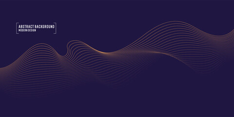 Fototapete - Wavy, wriggling lines on a dark background. Abstract background with amorphous shapes. A template for placing text and information. Beautiful stylish design.