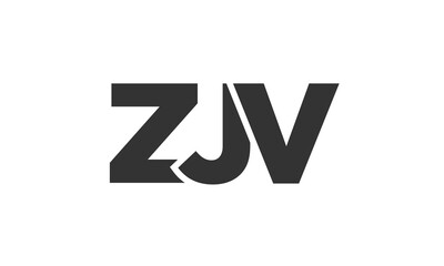Poster - ZJV logo design template with strong and modern bold text. Initial based vector logotype featuring simple and minimal typography. Trendy company identity.