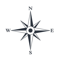 Wall Mural - Wind rose graphic icon. Abstract symbol isolated on white background. Vector illustration