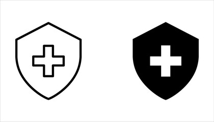 Wall Mural - Medical Shield icon set, Medical protection vector on a white background