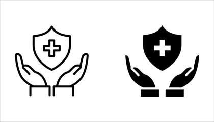 Wall Mural - Medical Shield icon set, Medical protection vector on a white background