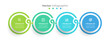 © Ammus19 - Data management concept. Business infographic elements with 4 circles, steps, and options. Timeline connected with modern lines and icons. Vector illustration.