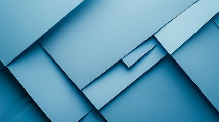 Poster - Abstract Blue Geometric Pattern - A minimalist design featuring a geometric pattern with overlapping blue shapes creating a clean and modern aesthetic. - A minimalist design featuring a geometric patt