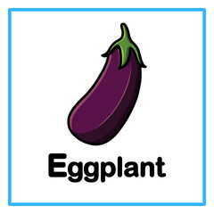 fresh eggplant alphabet illustration