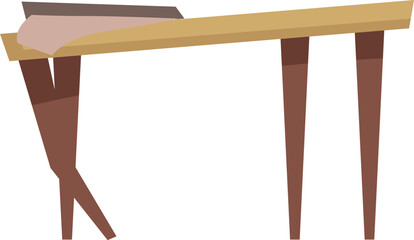Poster - Broken desk is representing the concept of financial crisis