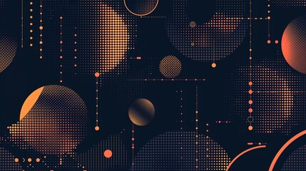 Poster - a unique dot pattern and geometric shapes create an eye-catching, modern visual with depth.