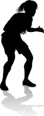 Sticker - Female Soccer Football Player Woman Silhouette