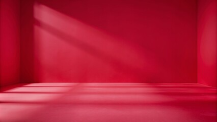 Poster - red studio background for product presentation. Empty room , room with copy space, Trendy Color of the Year 2024 viva magenta