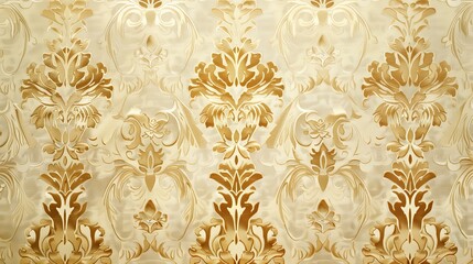 Poster - A gold and cream damask pattern adds timeless sophistication and refined opulence to any setting.