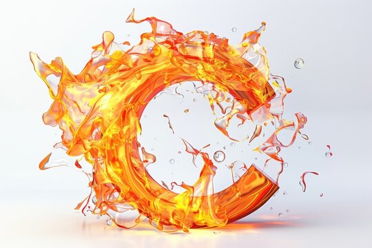 The letter C is made out of fire