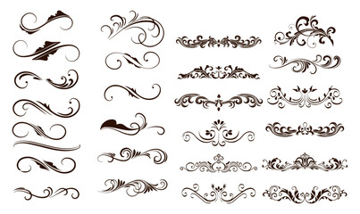 Wall Mural - ornate vintage frames and scroll elements. classic calligraphy swirls, swashes, floral motifs. good 