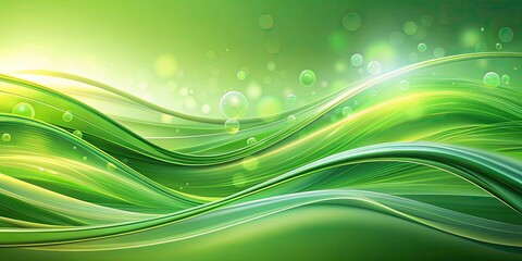 Poster - Abstract green tones waves background with a soothing and tranquil ambiance, Green, tones, waves, background, abstract